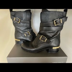 Vince Camuto black leather boots
